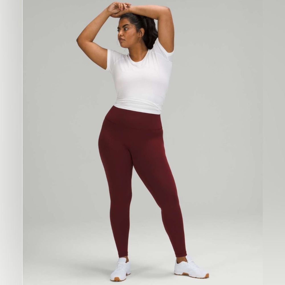 lululemon athletica Women's High-Rise Burgundy Leggings - Picture 3 of 4